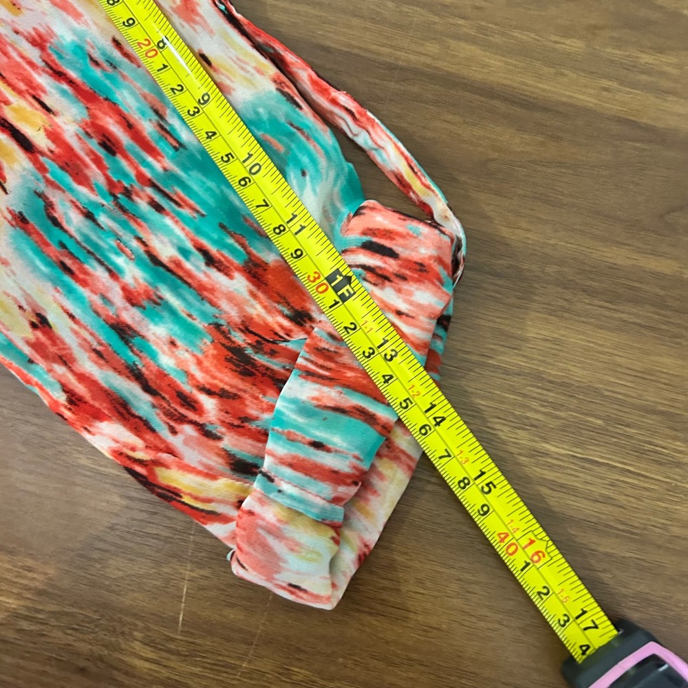 NWOT ZOA New York Multicolor Abstract Blouse Women XS 3/4 Tab Sleeve - Picture 8 of 8